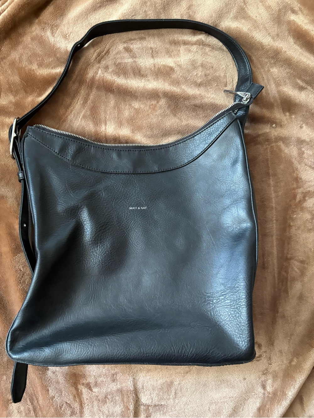 Matt & Nat Black Vegan Leather Slouchy Tote Bag